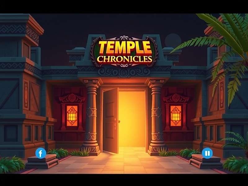 Temple Chronicles main gameplay screen showing ancient temple entrance